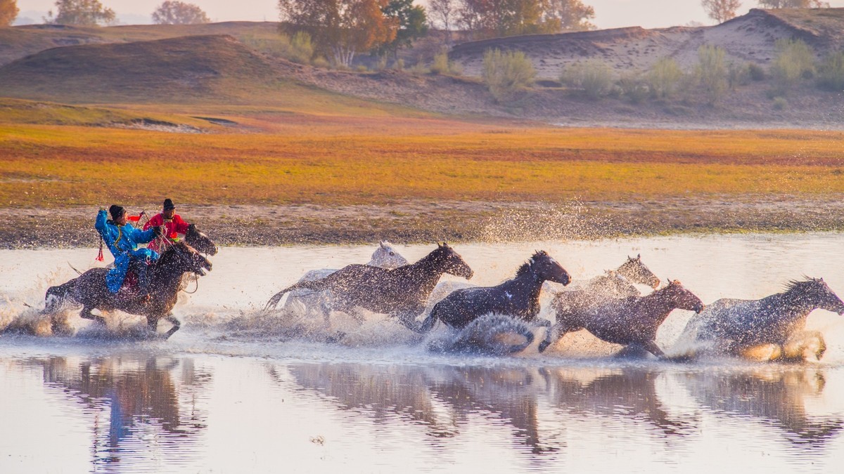 秋天的克什克腾旗------马踏水花
