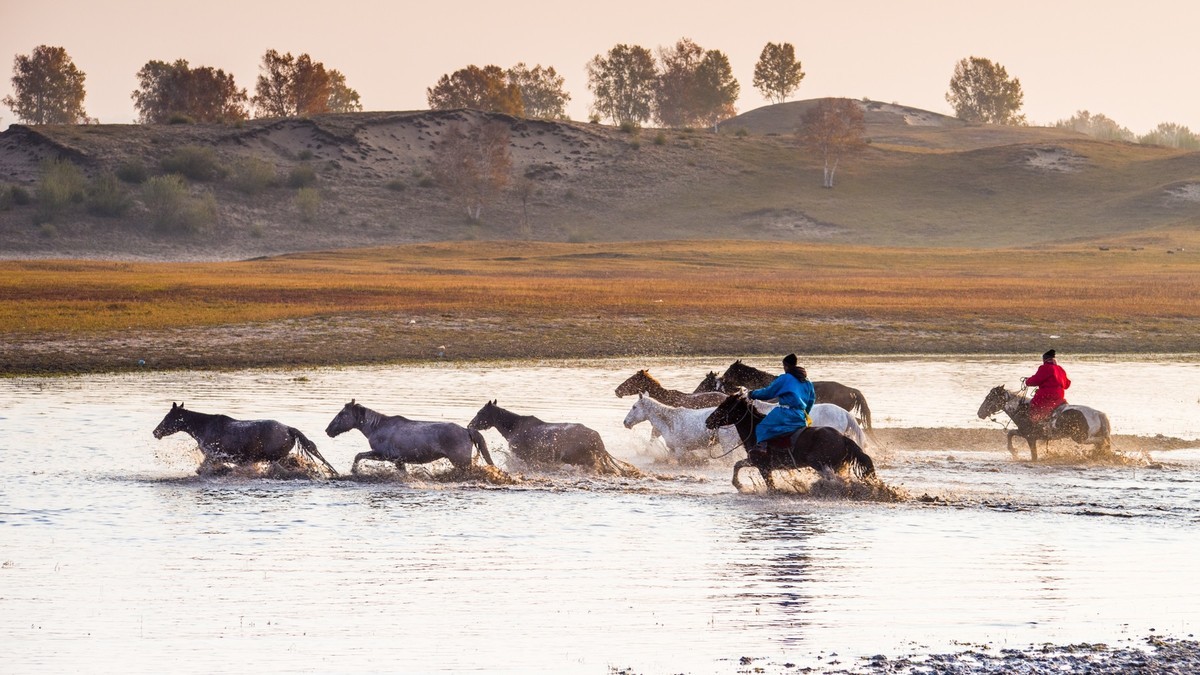 秋天的克什克腾旗------马踏水花
