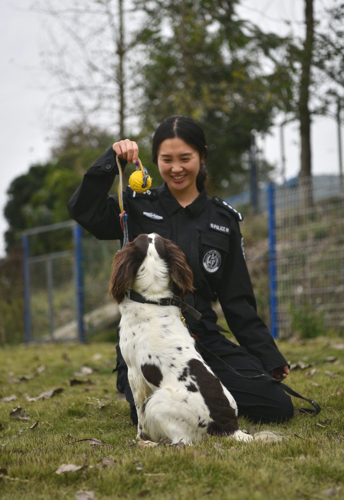 6抓拍公安警犬训练警花与警犬