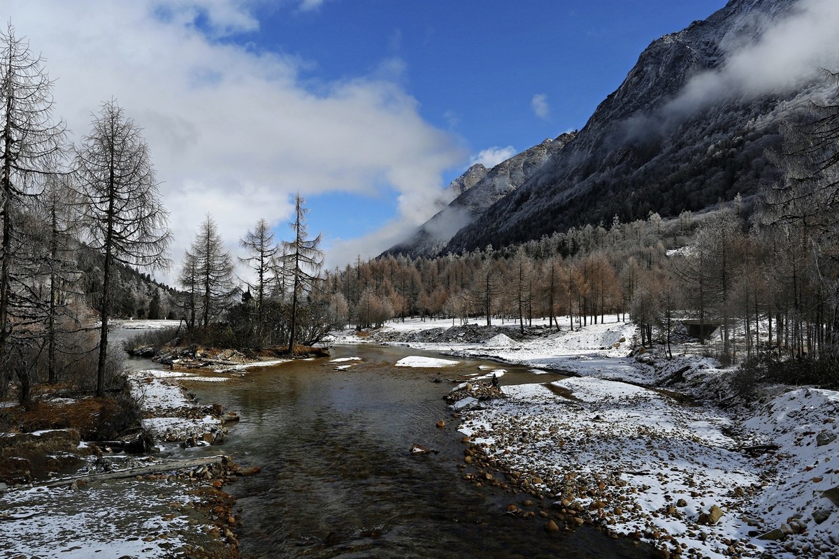 四川毕棚沟秋冬风景