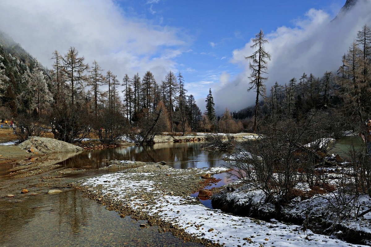 四川毕棚沟秋冬风景