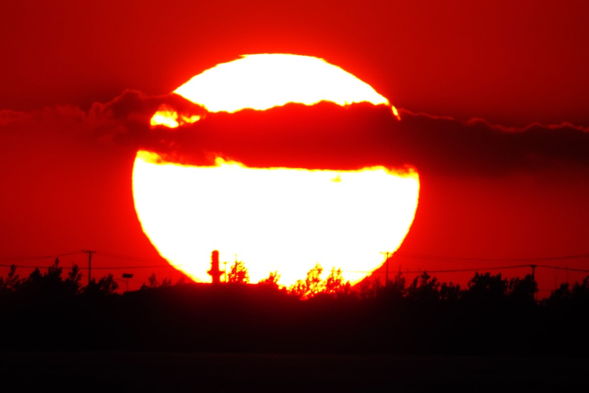 营口西海岸美丽的夕阳西下