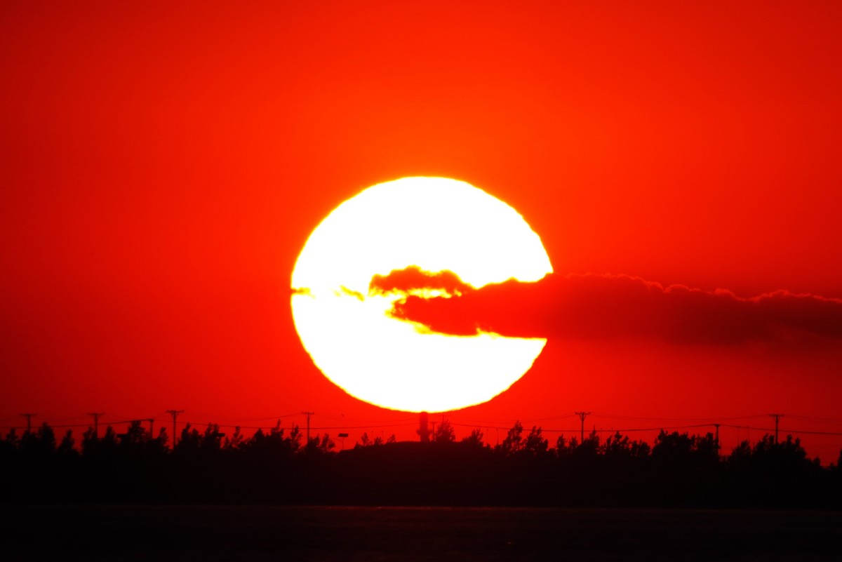 营口西海岸美丽的夕阳西下