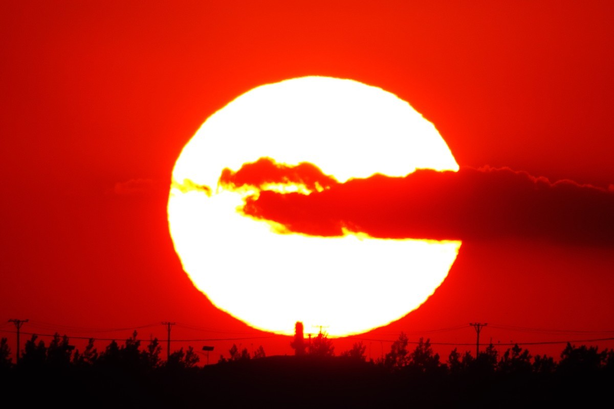 营口西海岸美丽的夕阳西下