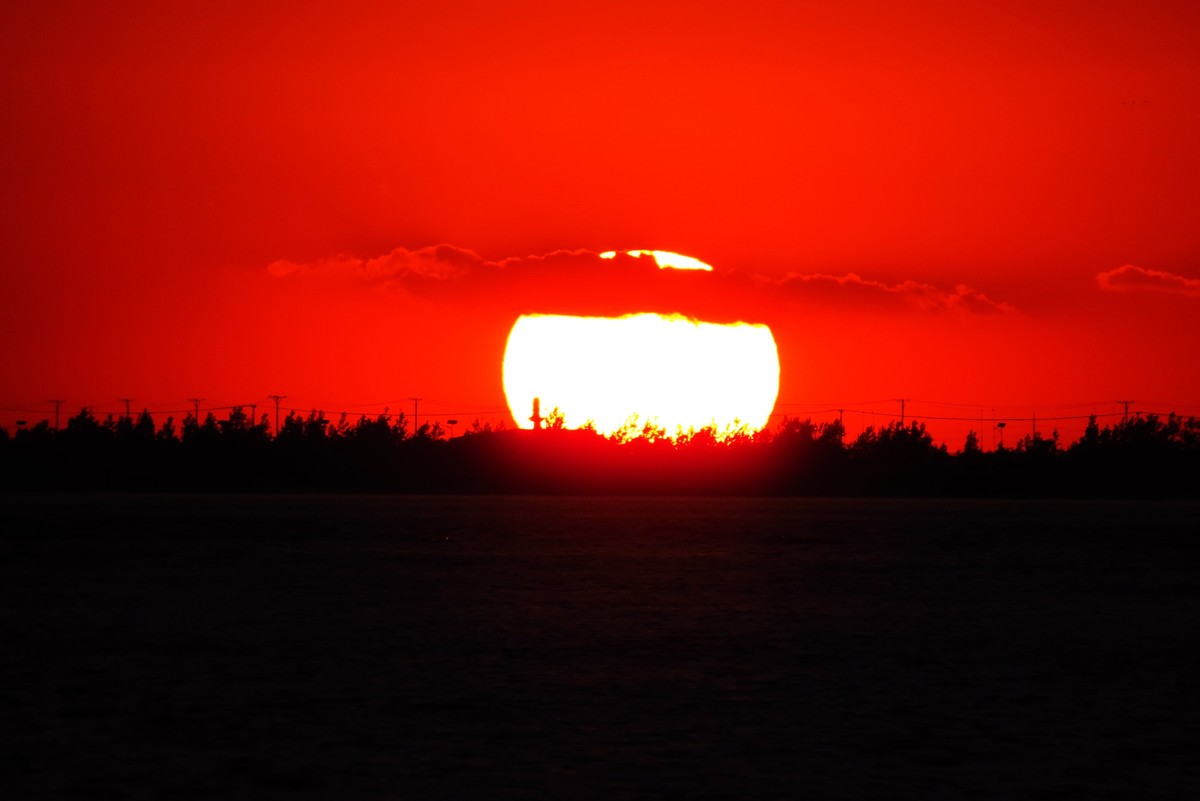 营口西海岸美丽的夕阳西下