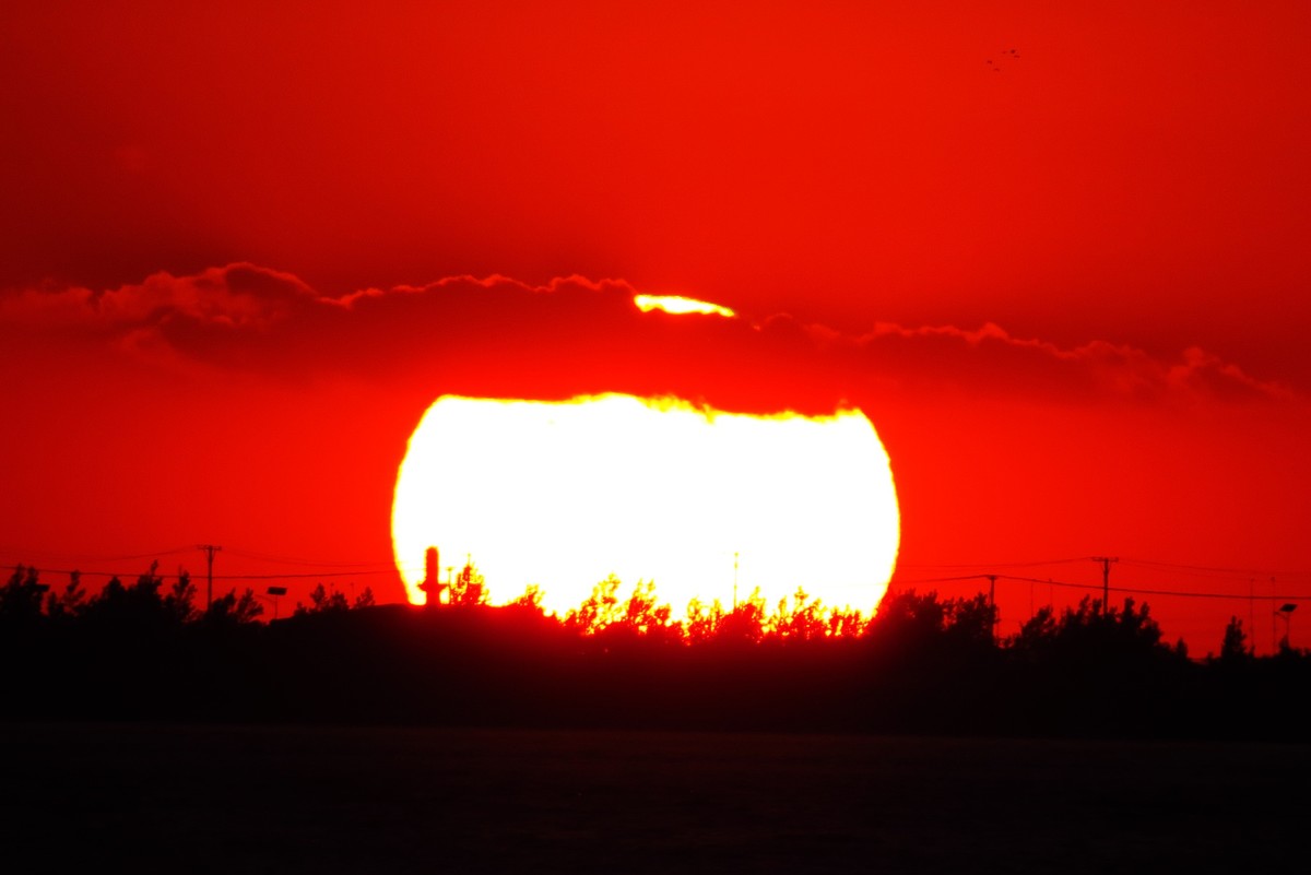 营口西海岸美丽的夕阳西下