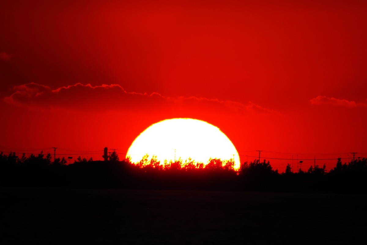 营口西海岸美丽的夕阳西下