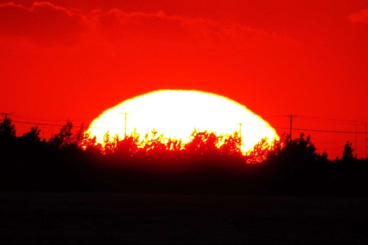 营口西海岸美丽的夕阳西下