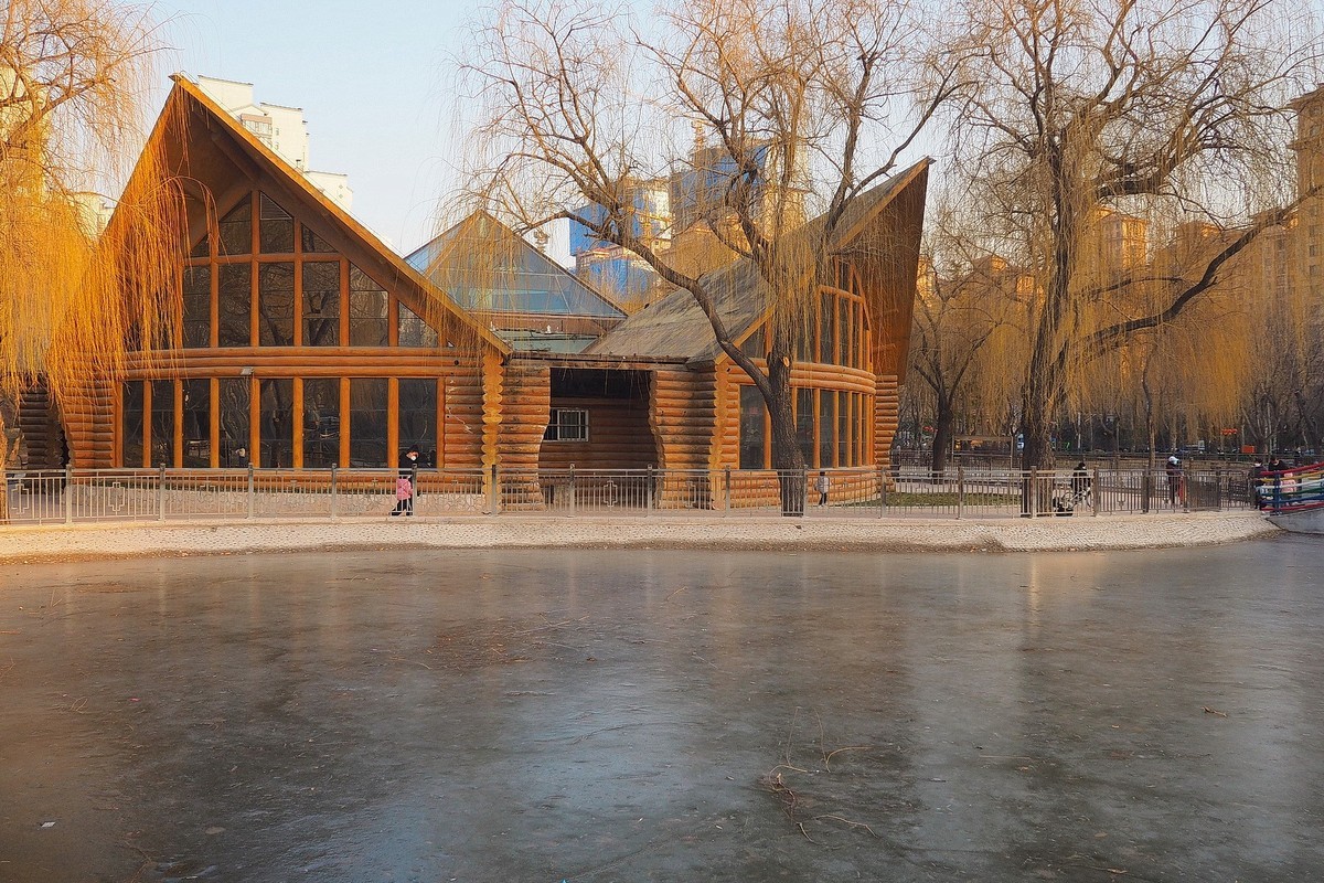 寒冬里的绿洲公园