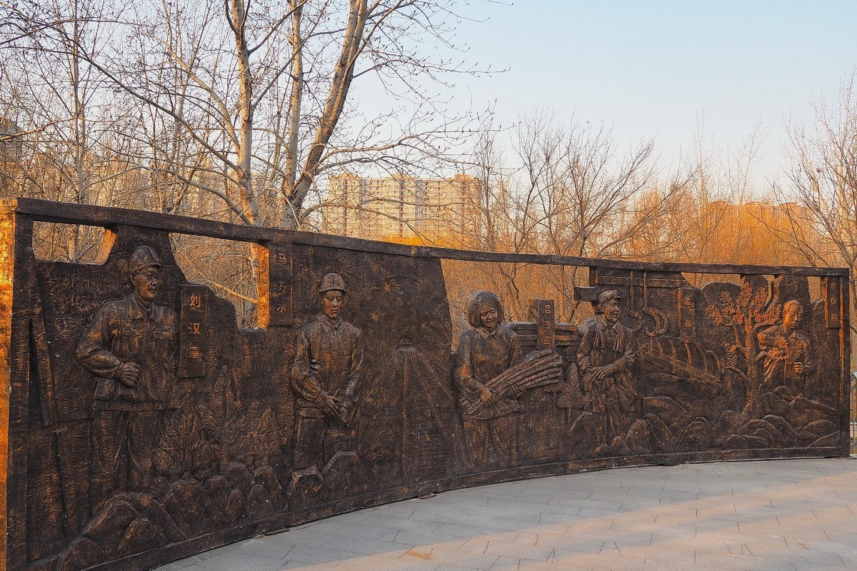 寒冬里的绿洲公园