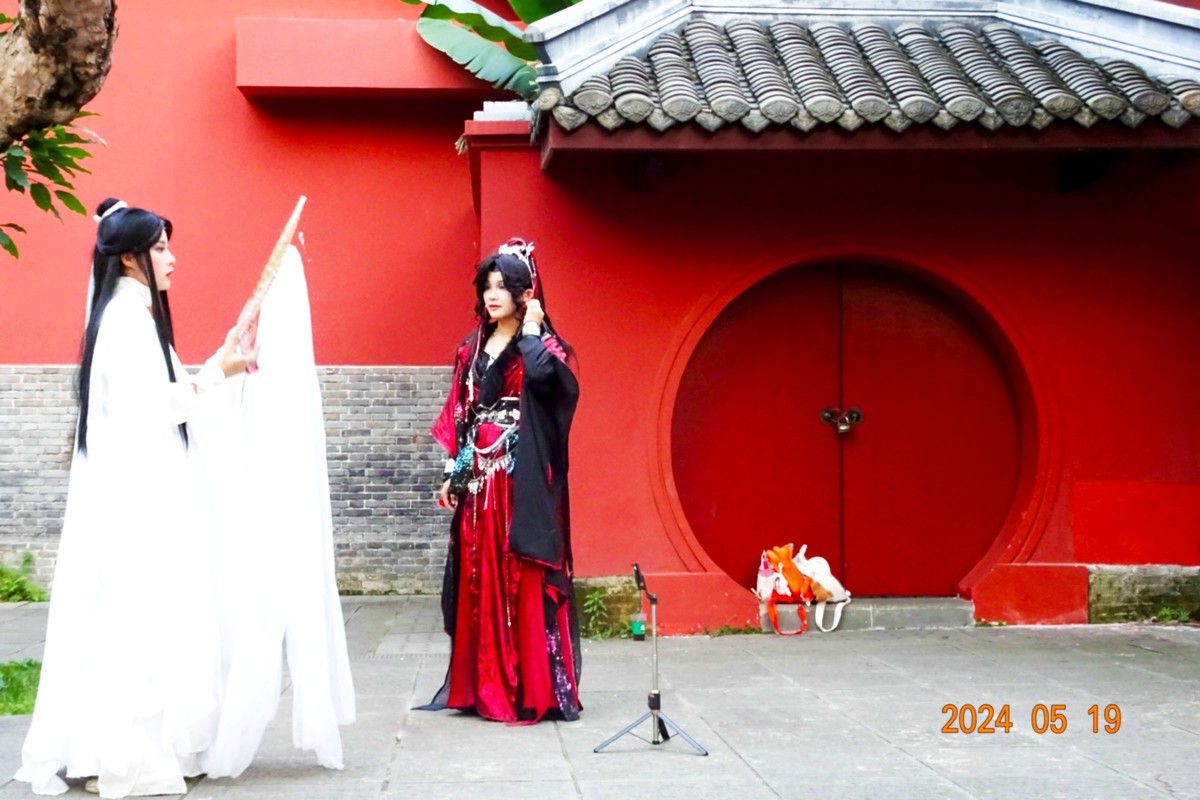 “白素贞”红墙打卡