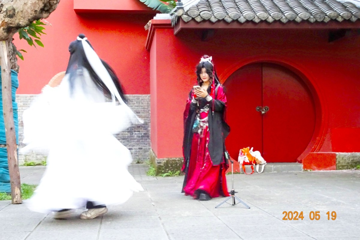 “白素贞”红墙打卡