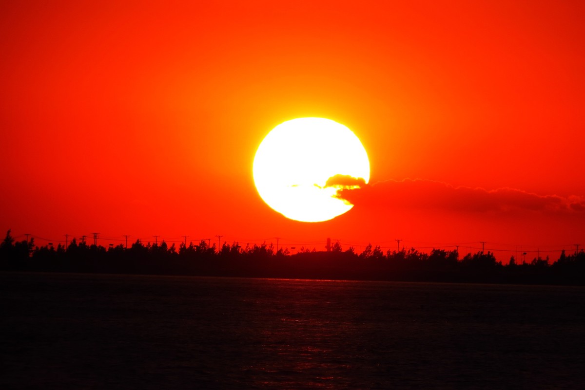 营口西海岸美丽的夕阳西下