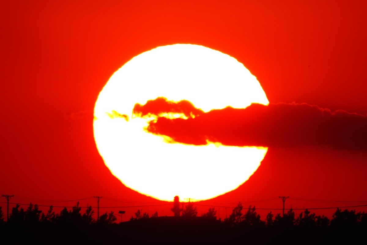 营口西海岸美丽的夕阳西下