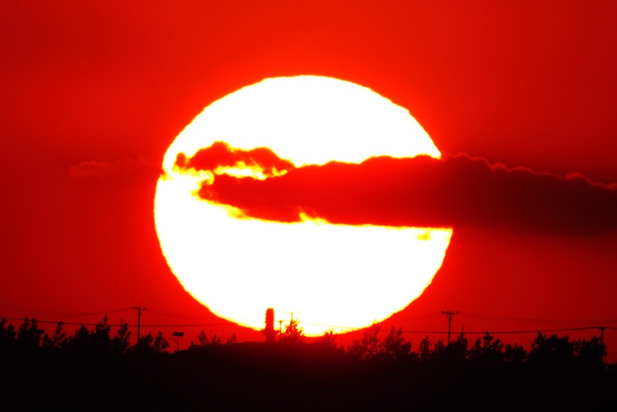营口西海岸美丽的夕阳西下