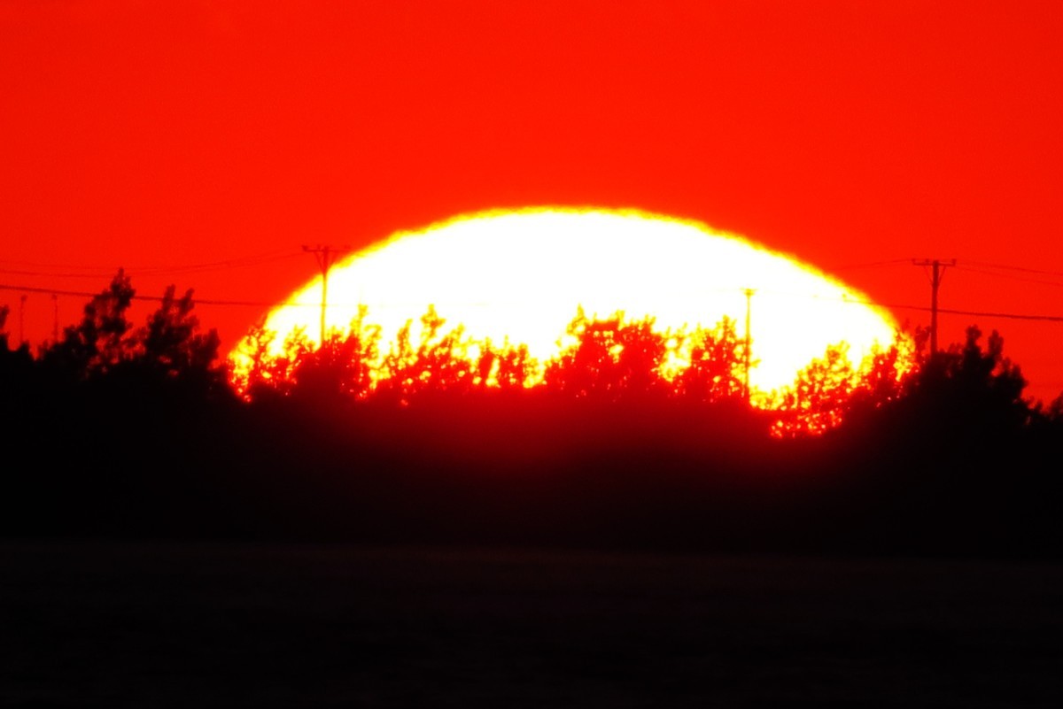 营口西海岸美丽的夕阳西下