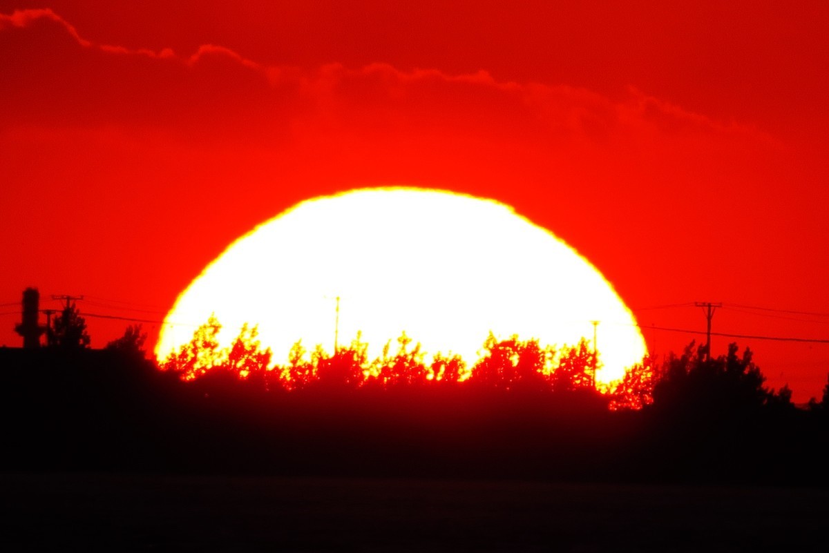 营口西海岸美丽的夕阳西下