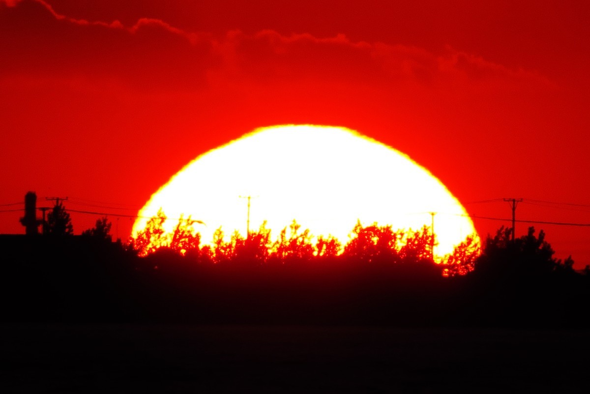 营口西海岸美丽的夕阳西下