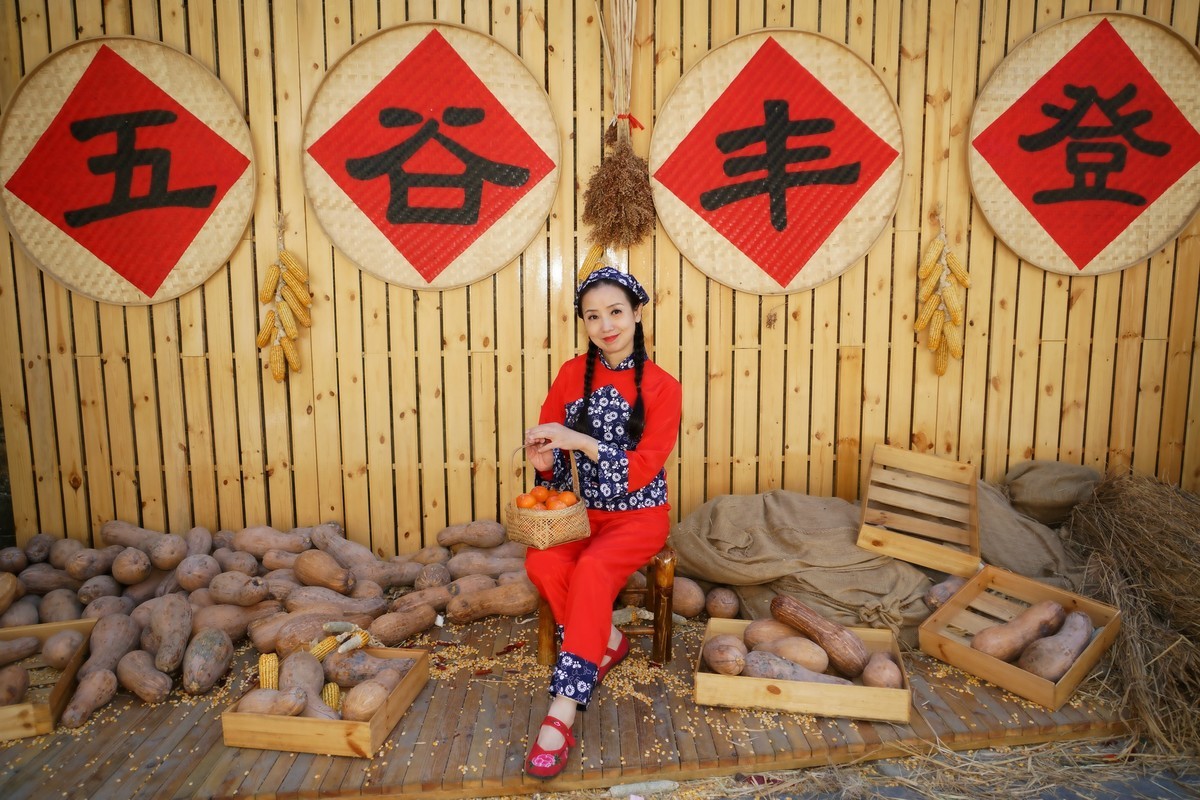 黄陂大余湾晒秋中的村姑！