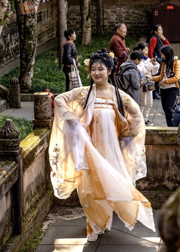 罨画池里银杏叶黄