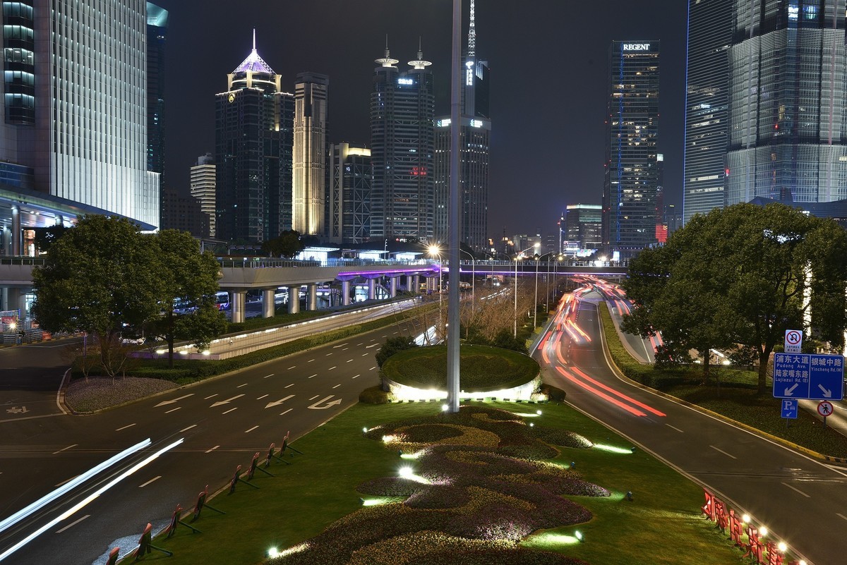 新年元旦，上海陆家嘴灿烂夜景-3