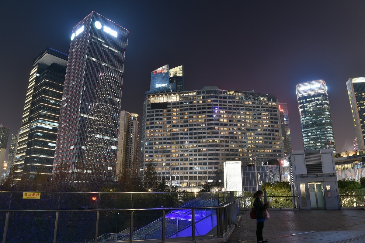 新年元旦，上海陆家嘴灿烂夜景-3