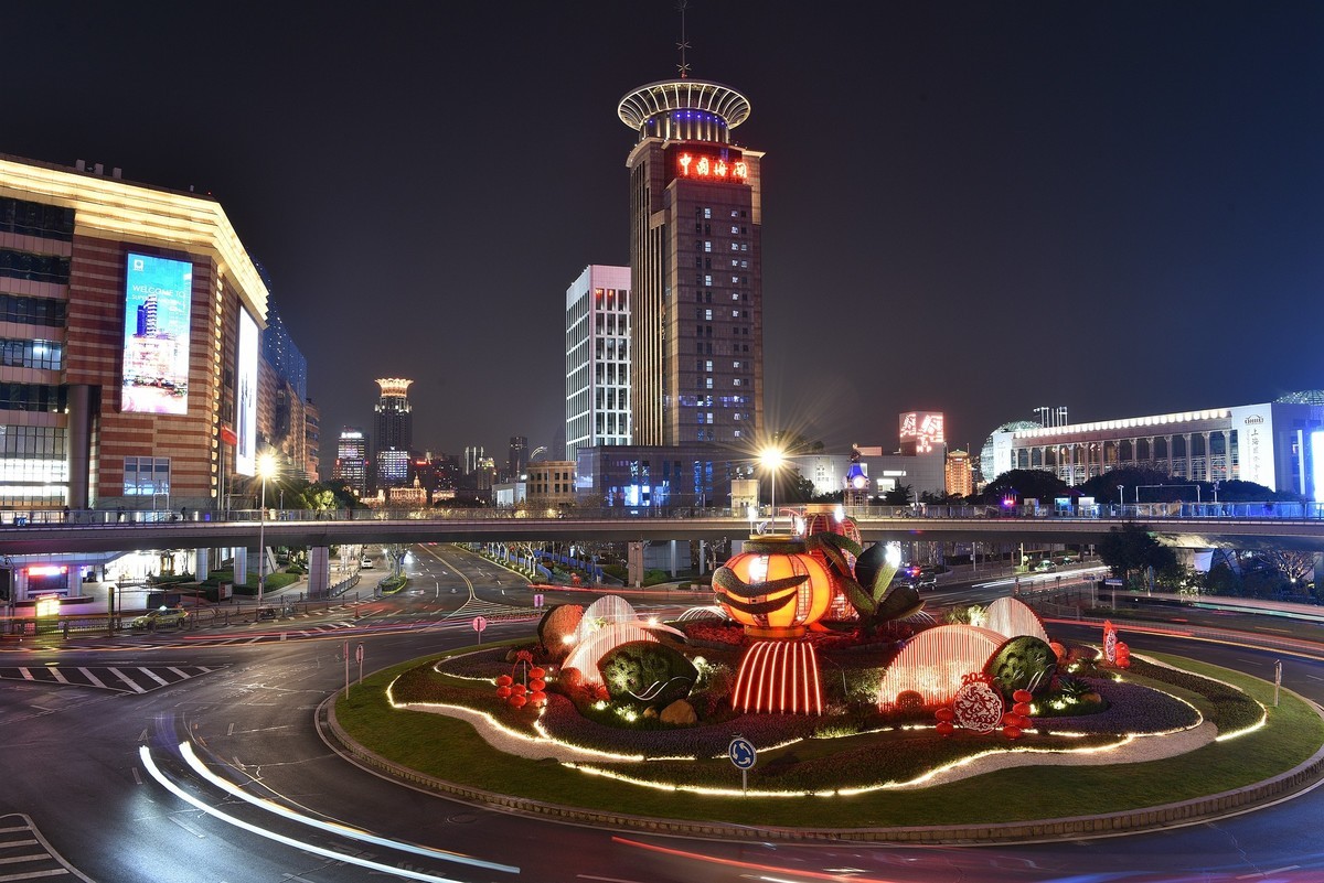 新年元旦，上海陆家嘴灿烂夜景-3