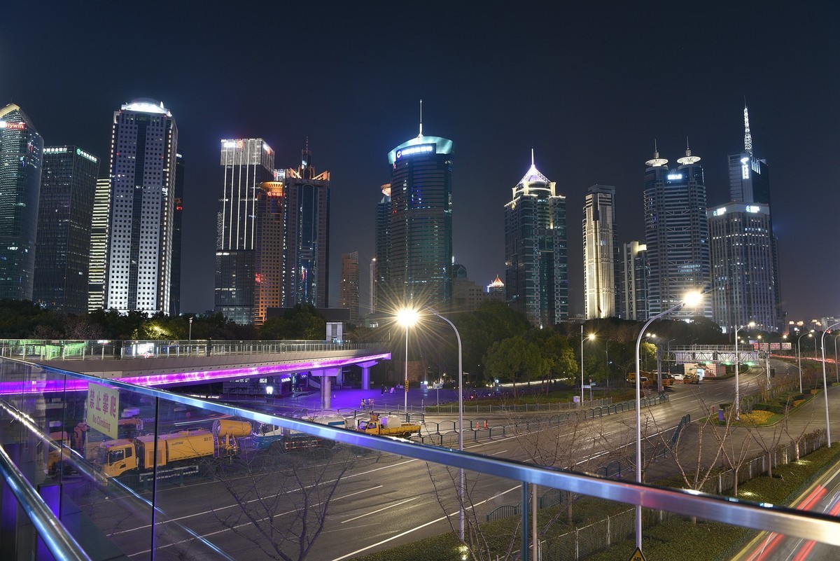 新年元旦，上海陆家嘴灿烂夜景-3