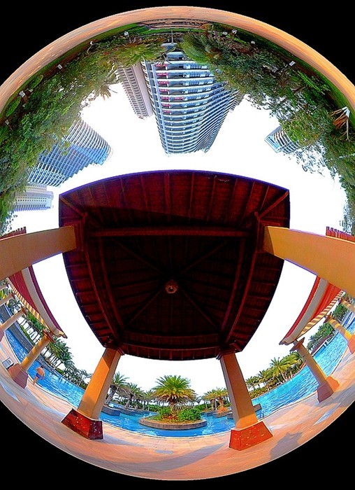 《不老松：纪实摄影》720度全景片：前六片向外放射、后三片向内放射(魚眼模式)海南临