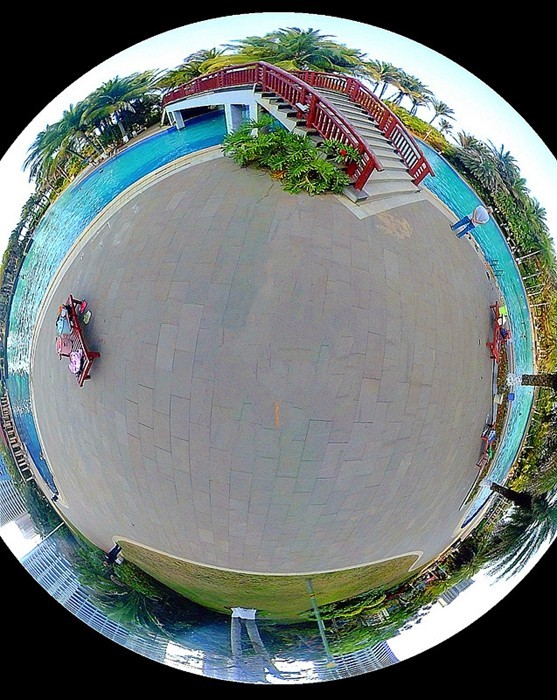 《不老松：纪实摄影》720度全景片：前六片向外放射、后三片向内放射(魚眼模式)海南临
