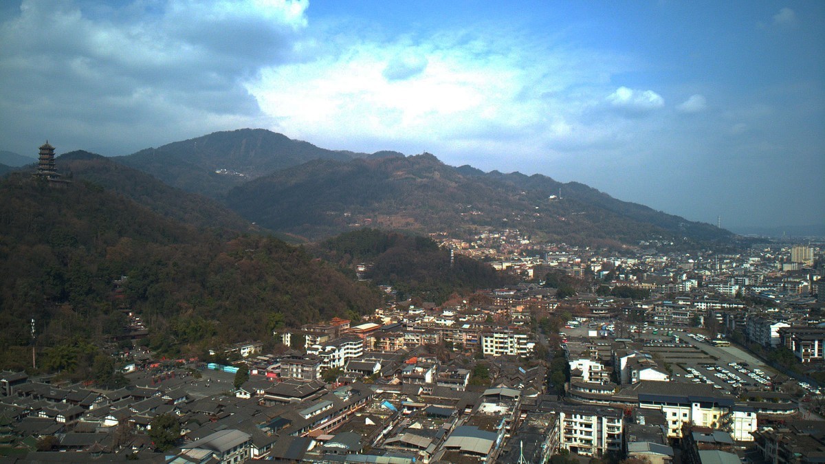 【航拍】俯瞰都江堰岷江水流哗啦啦