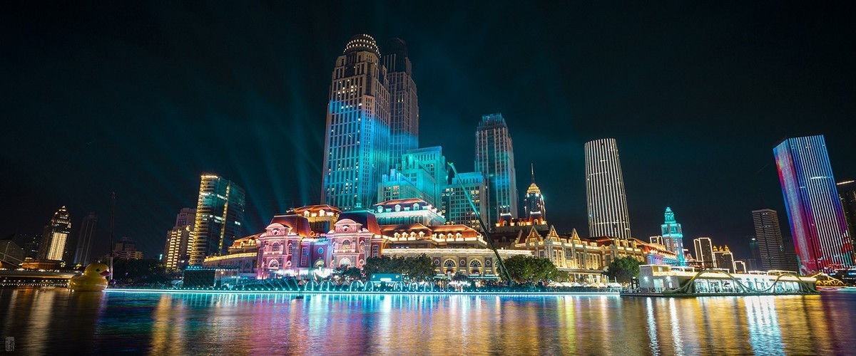 中秋国庆津湾广场之夜