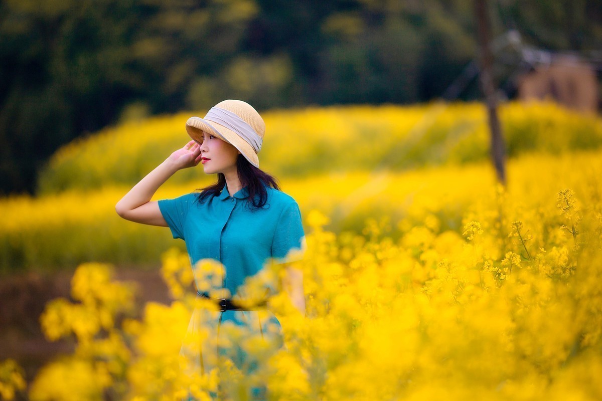 油菜花人像