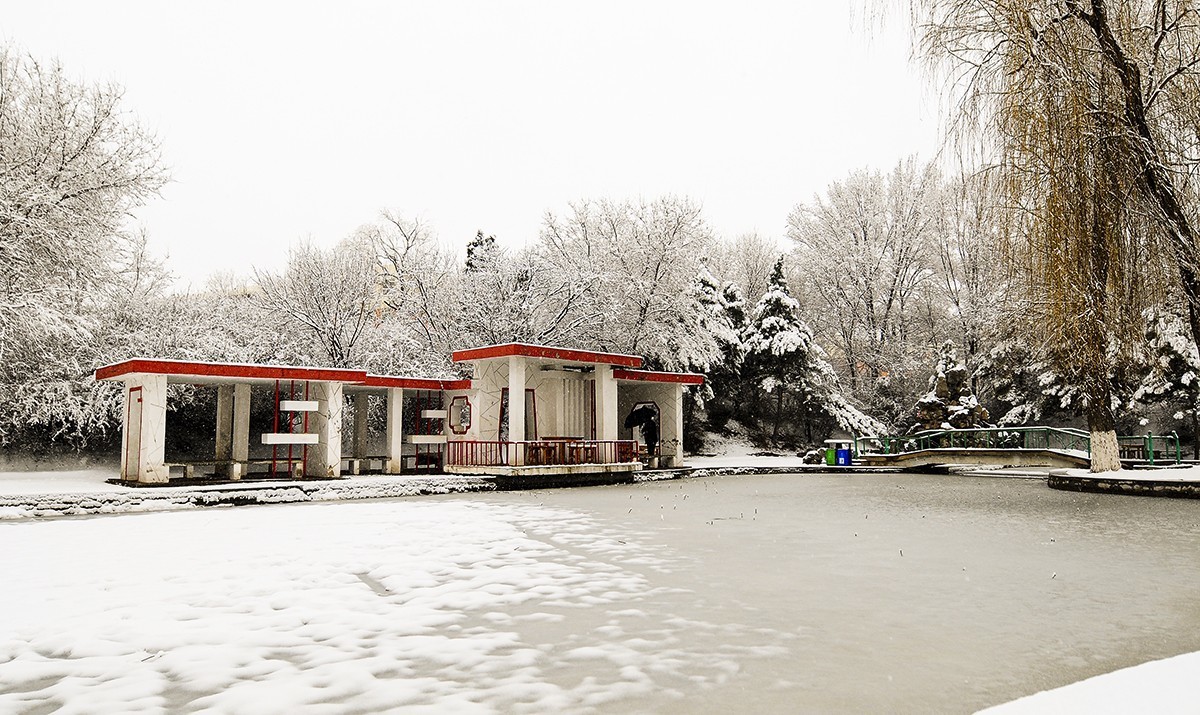 雪后小区公园