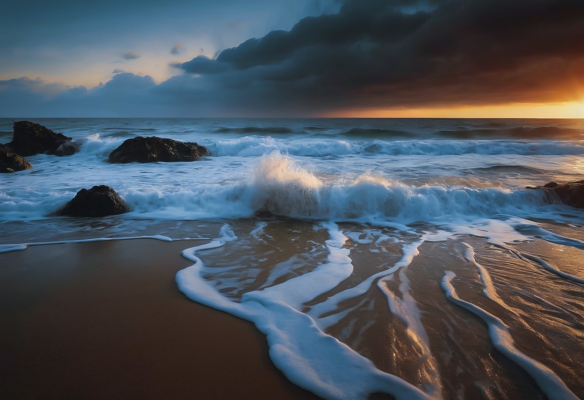 海潮退去，留下的是一片宁静与壮美