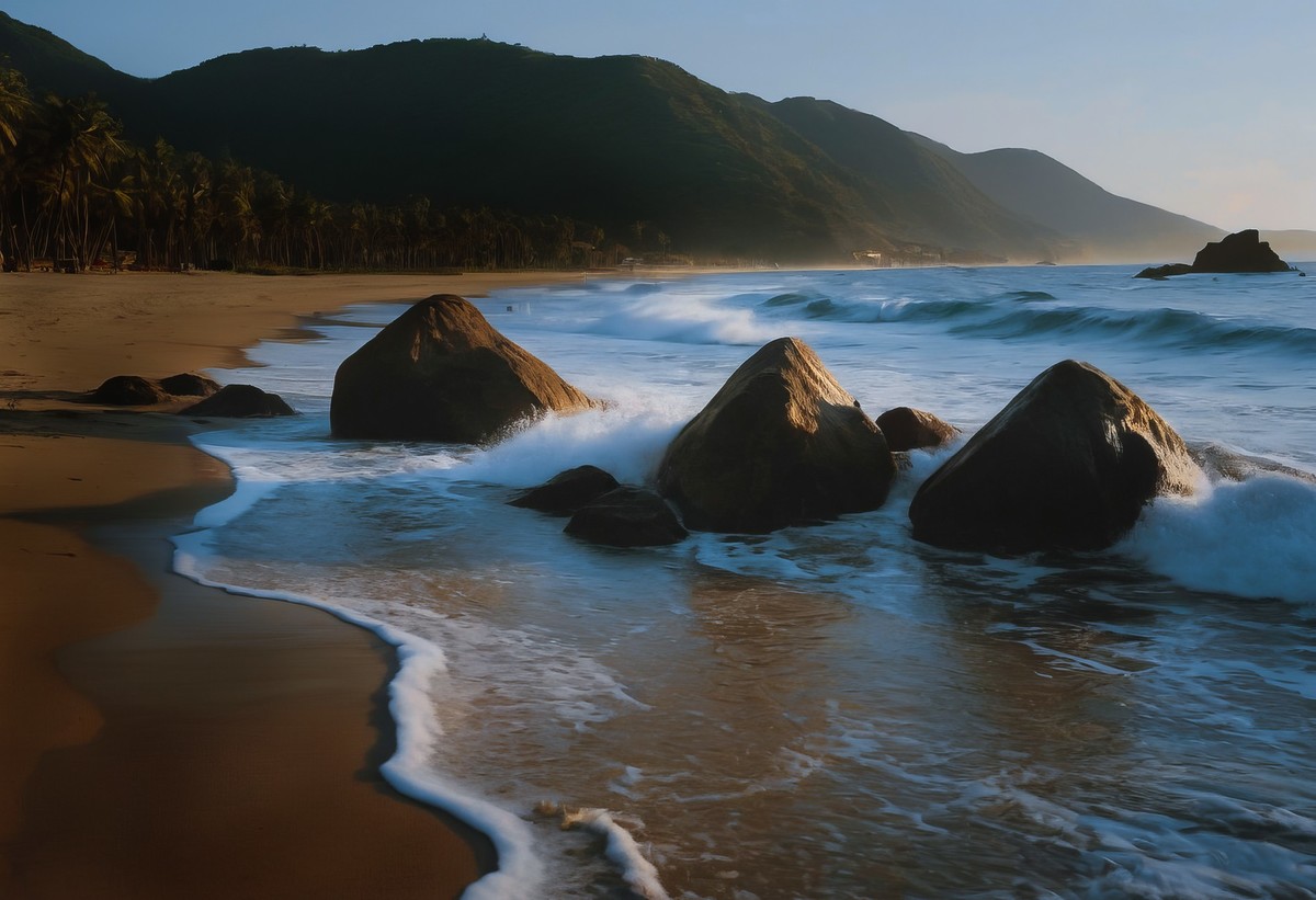海潮退去，留下的是一片宁静与壮美