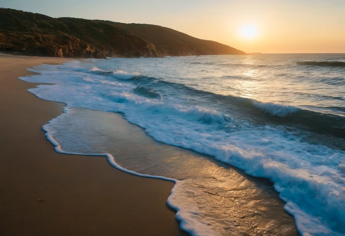 海潮退去，留下的是一片宁静与壮美