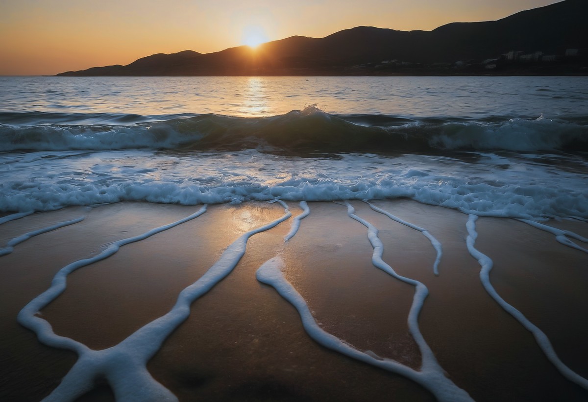 海潮退去，留下的是一片宁静与壮美