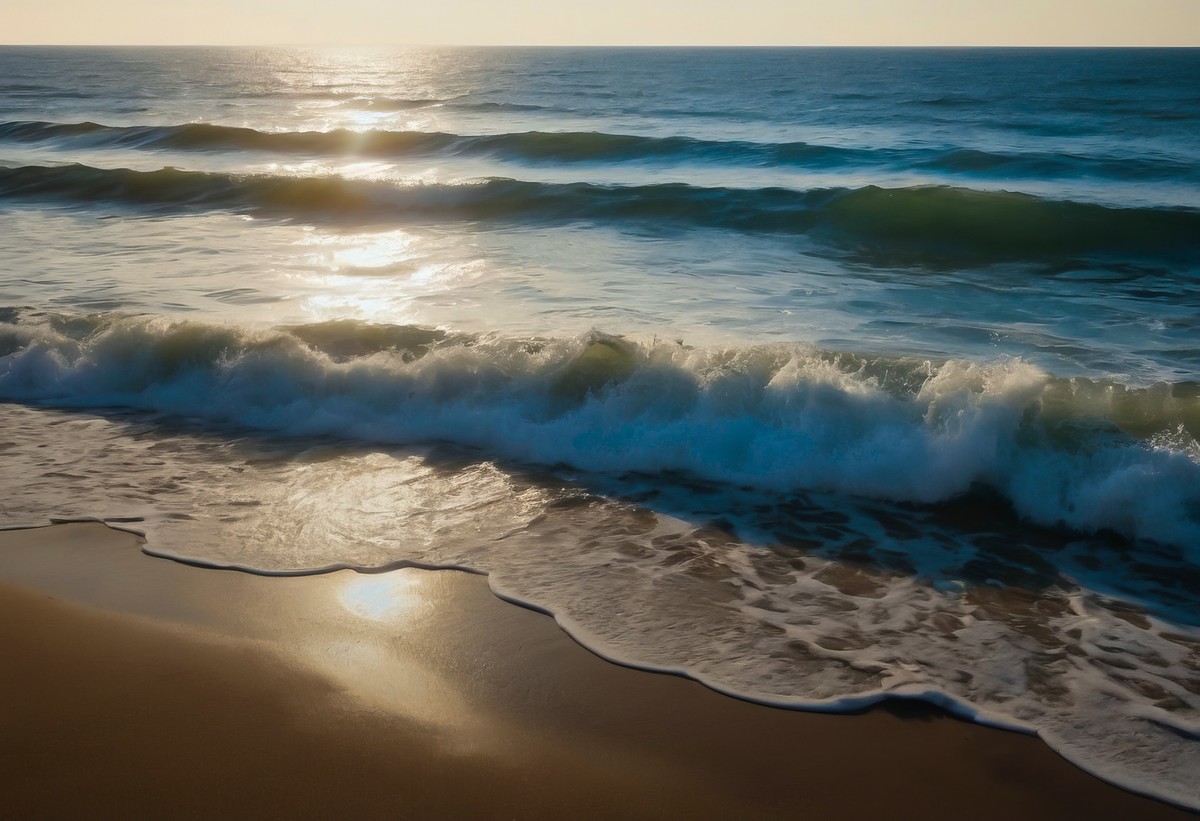 海潮退去，留下的是一片宁静与壮美