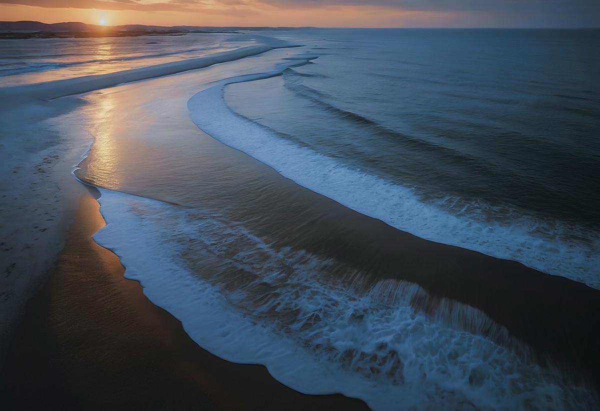 海潮退去，留下的是一片宁静与壮美