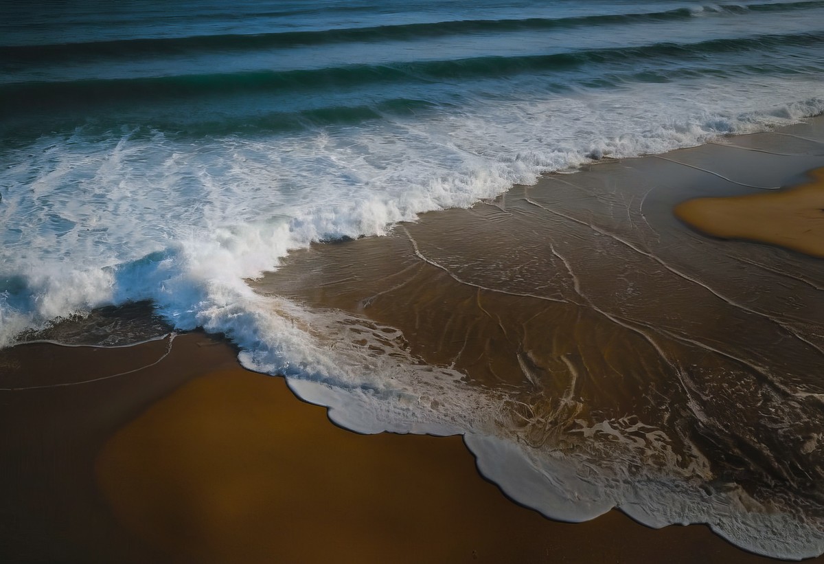 海潮退去，留下的是一片宁静与壮美