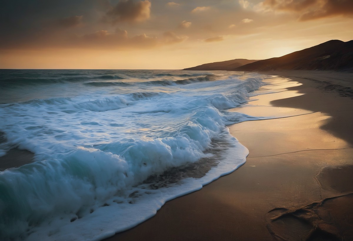 海潮退去，留下的是一片宁静与壮美