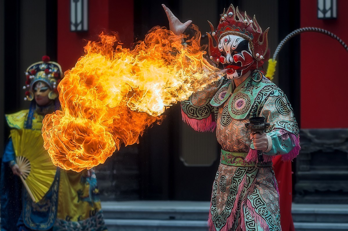 川剧 · 吐火 · 变脸-中关村在线摄影论坛