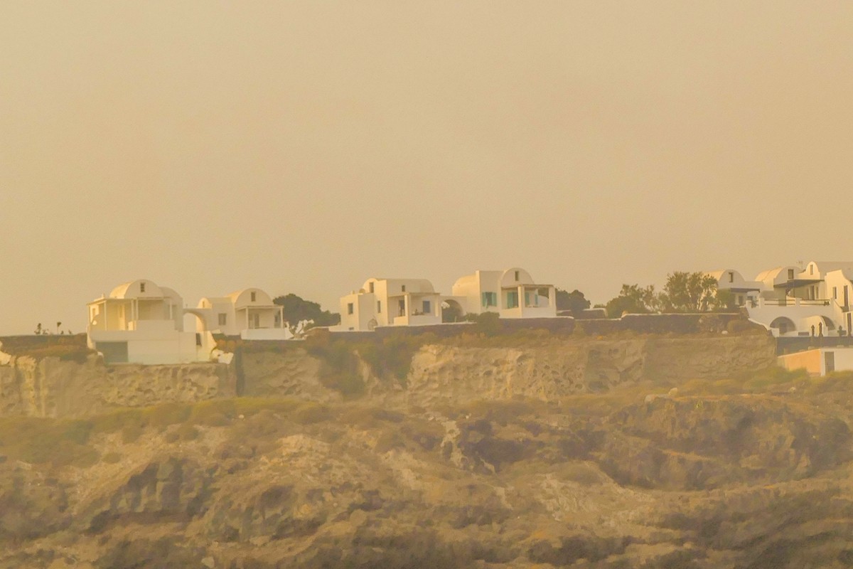 日落“圣托尼尼”（Santorini）（希腊）