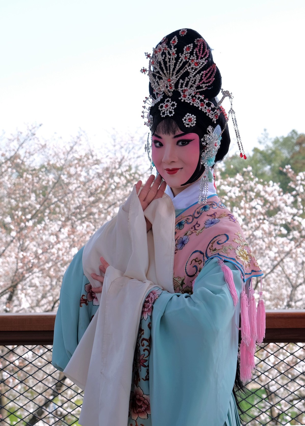 随拍樱花园的戏剧演员美女