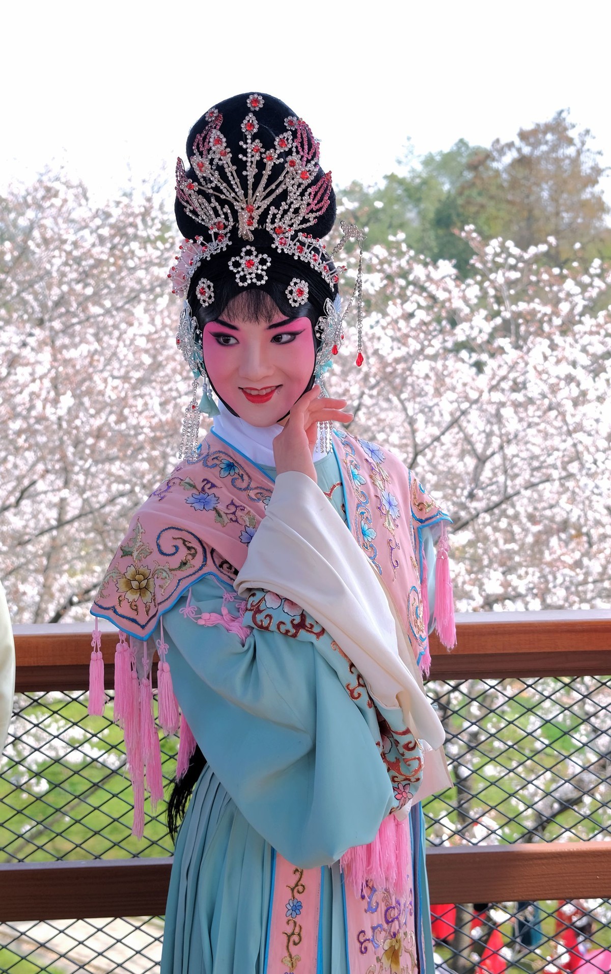 随拍樱花园的戏剧演员美女