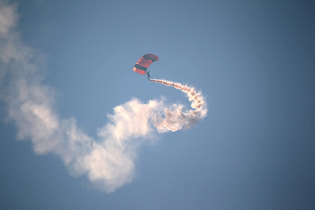 乌海的跳伞表演活动