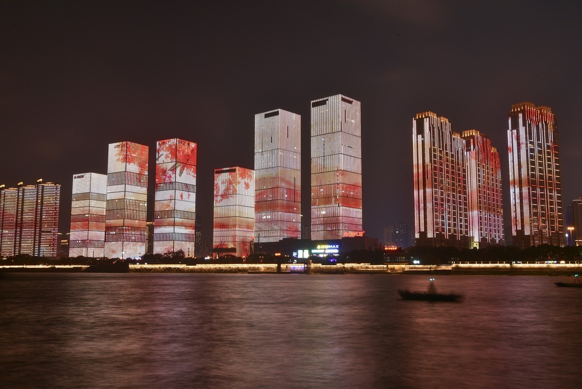 长沙湘江，夜景灿烂