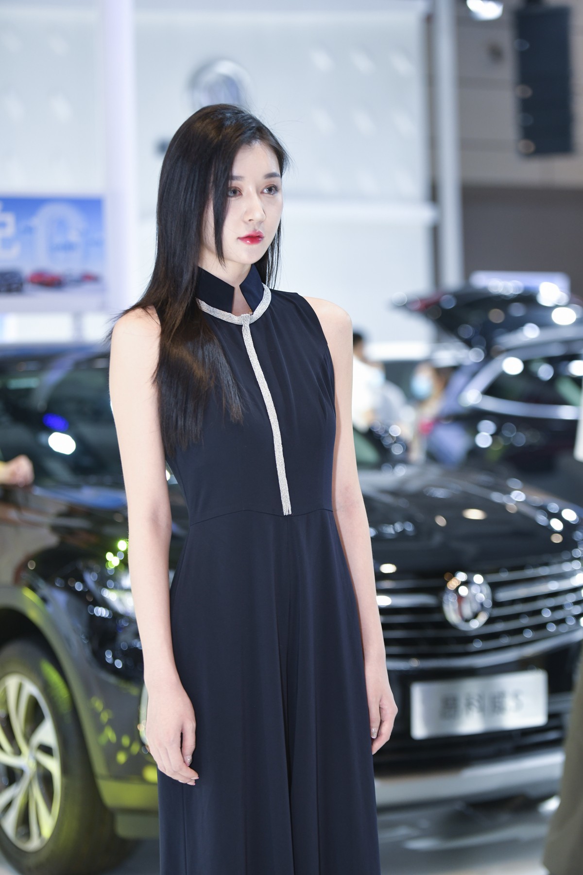 非常文静的车模