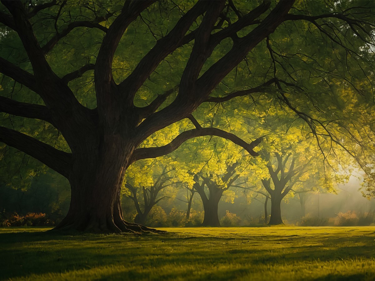太阳与大树的浪漫